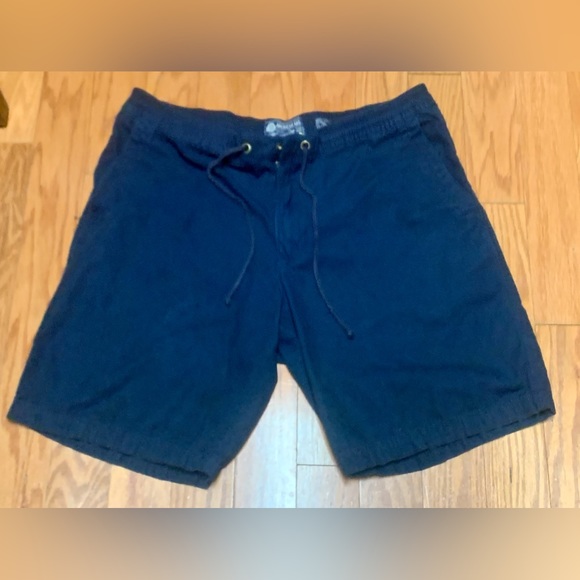 Men’s 36 Slim Fit Navy Blue AMERICAN RAG Snap Closure Zip Fly Drawstring Shorts - Picture 8 of 16